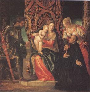 VERONESE (Paolo Caliari) The Virgin and Child with Saints Justin and George and a Benedictine (mk05) Sweden oil painting art